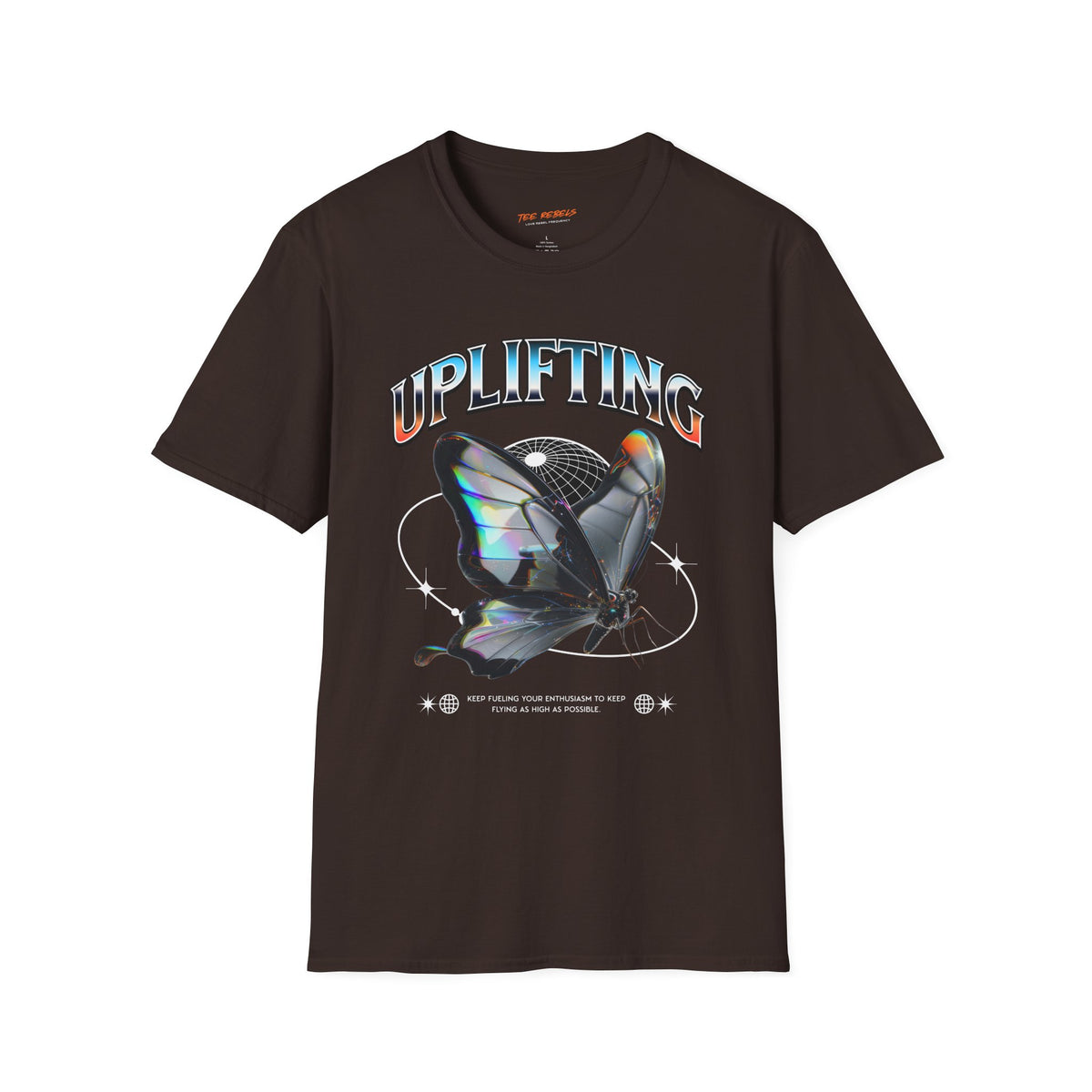 Uplifting Butterfly Spread Love Rose Graphic T-Shirt