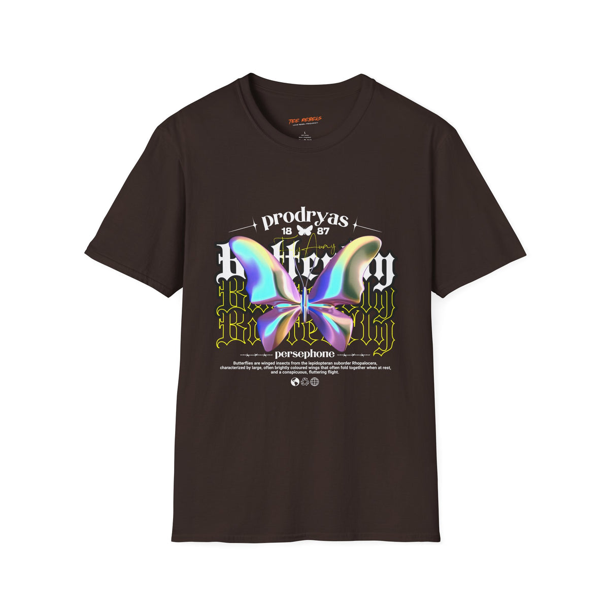 Butterfly Spread Love Rose Graphic T-Shirt