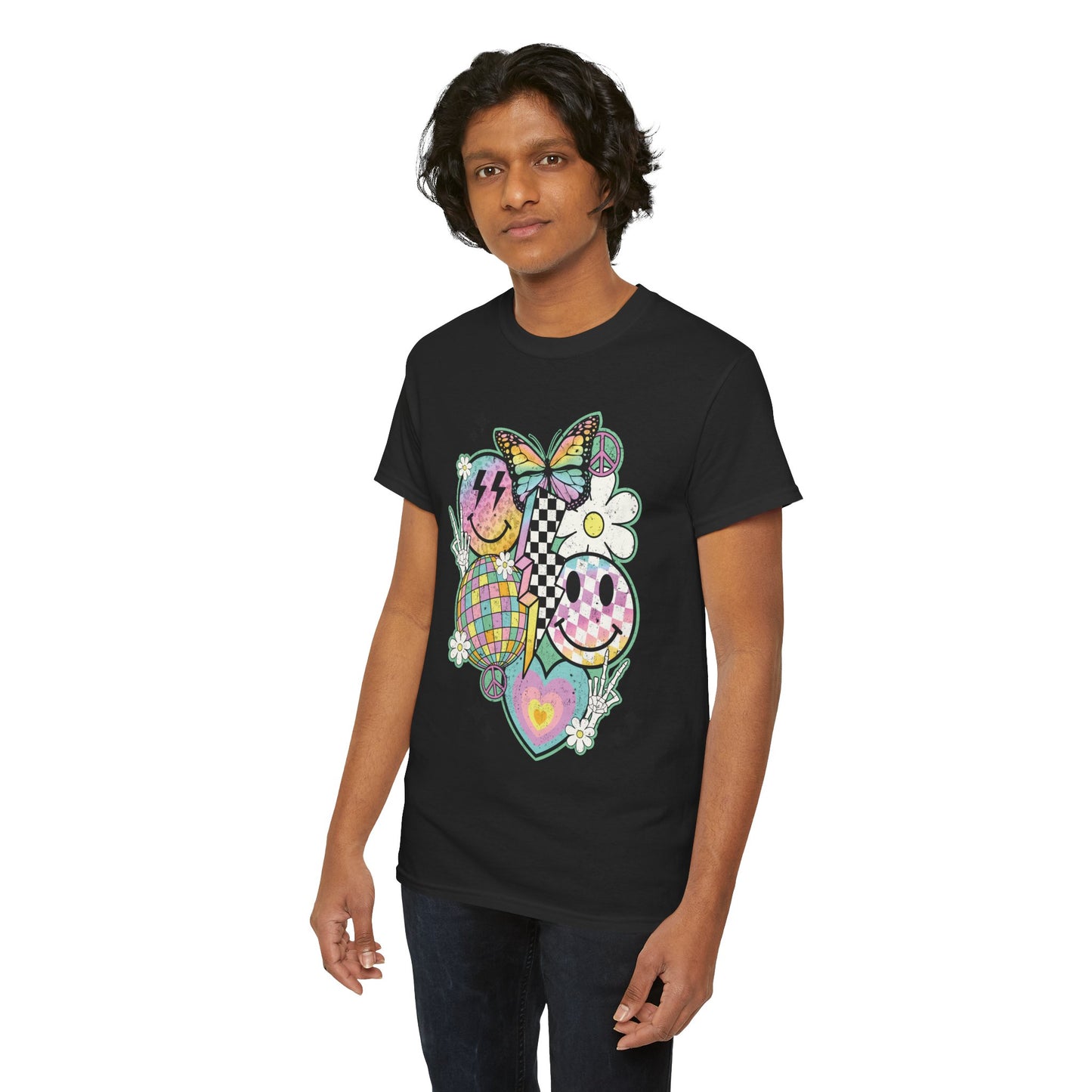 Retro Vibe Graphic Unisex Heavy Cotton Tee | Retro Rebel Frequency