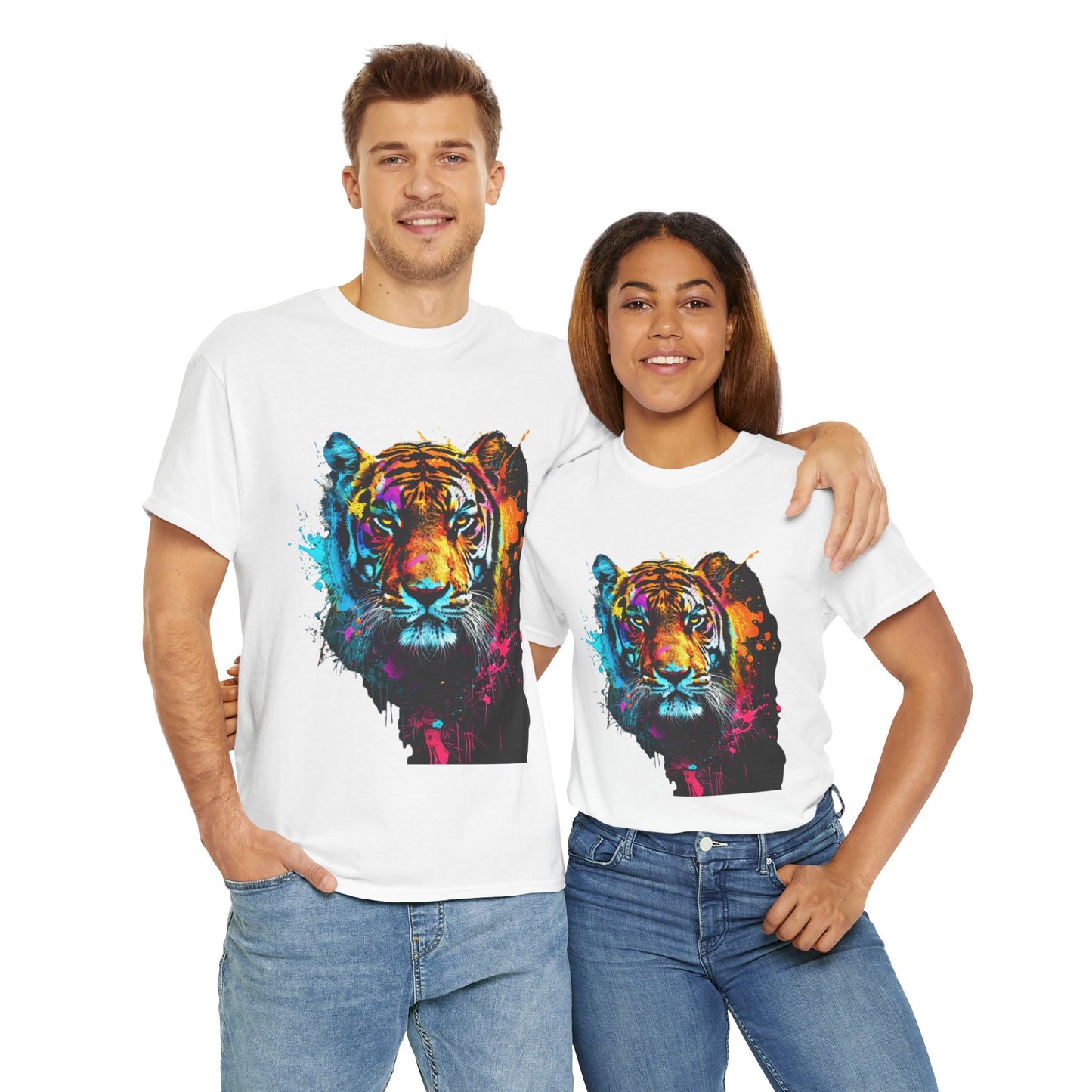 Tiger Graphic Unisex Heavy Cotton Tee - Tiger Rebel Frequency