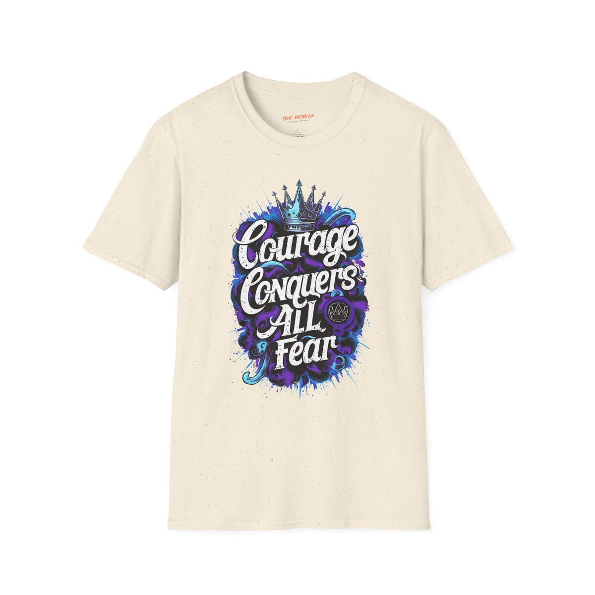 Motivational T-Shirt - Courage Conquers All Fear & Spread Love Graphic T-Shirt