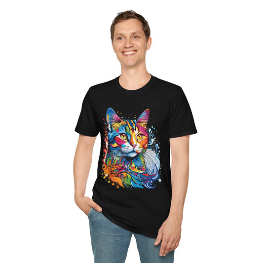 Psychedelic Cat Beauty Unisex T-Shirt | Cat Rebel Frequency