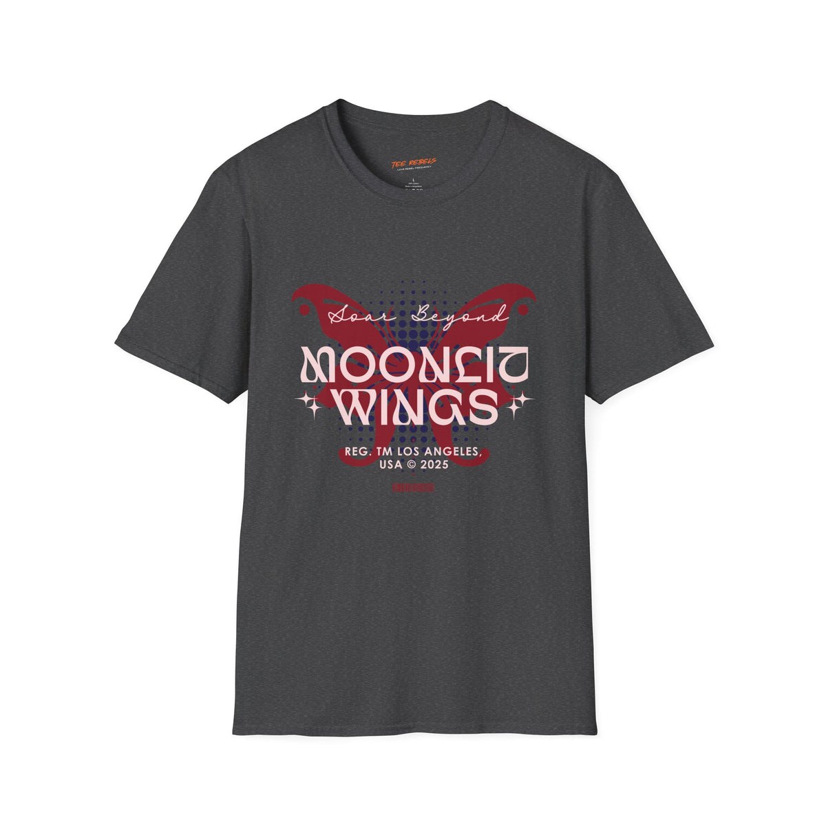 Moonlit Wings Butterfly Spread Love Rose Graphic T-Shirt