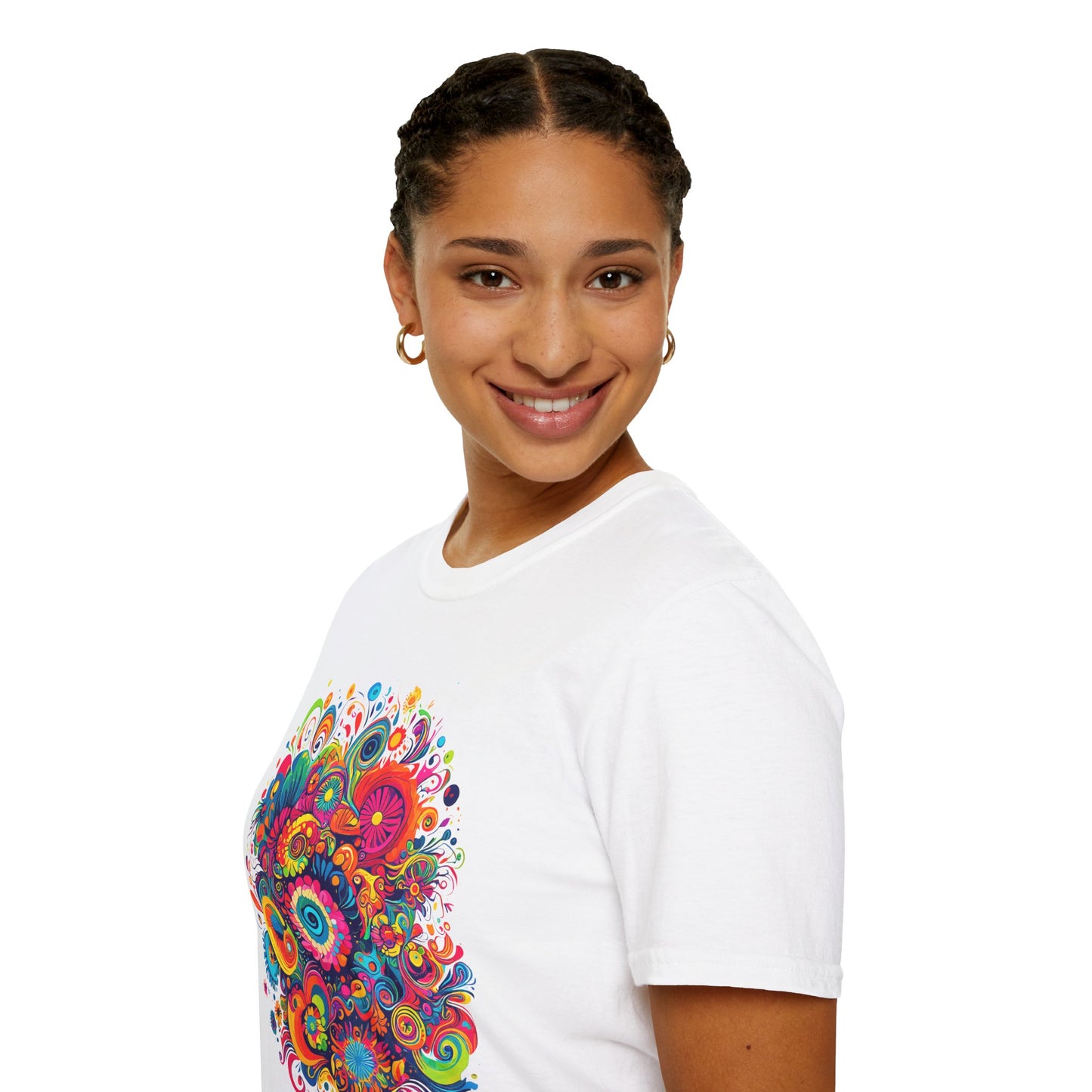 Psychedelic Swirl Unisex Softstyle T-Shirt | Swirl Rebel Frequency