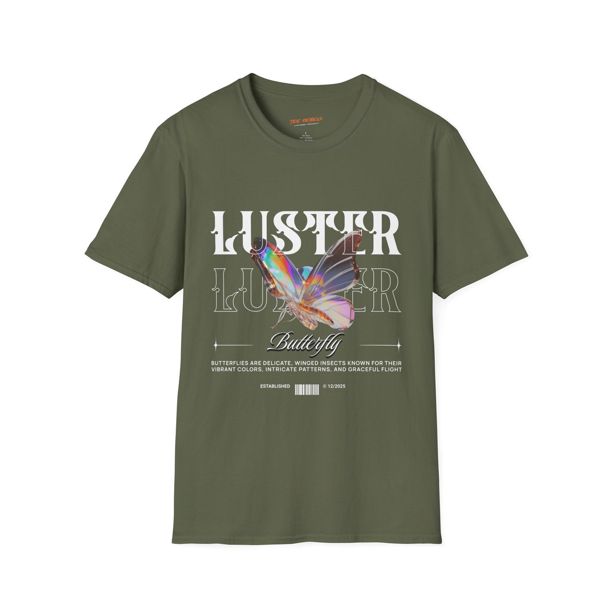 Luster Butterfly Spread Love Rose Graphic T-Shirt
