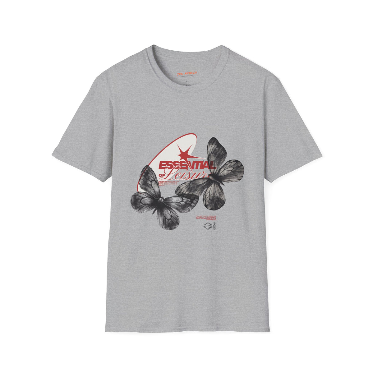 Essential of Leisure Butterfly Spread Love Rose Graphic T-Shirt