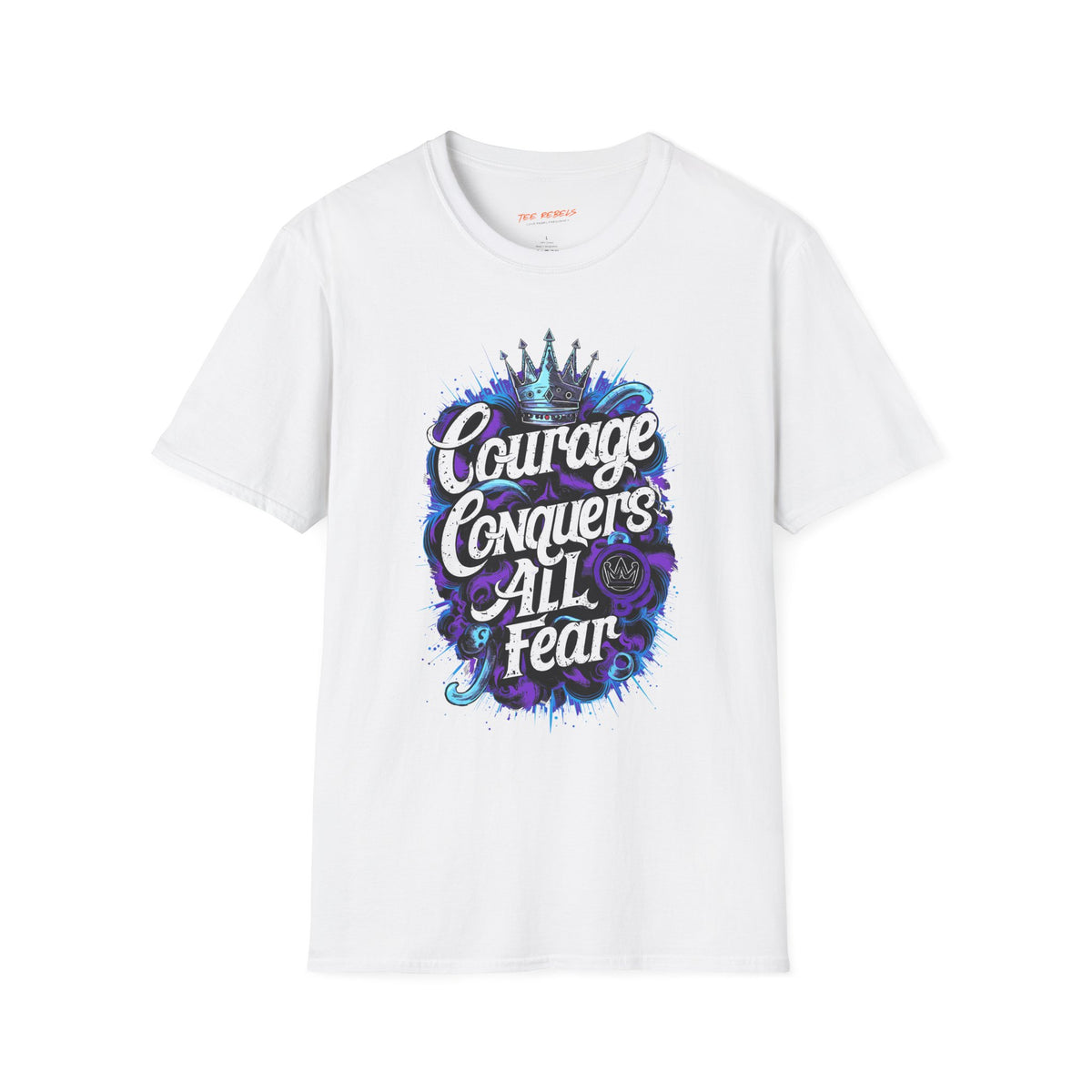 Motivational T-Shirt - Courage Conquers All Fear & Spread Love Graphic T-Shirt