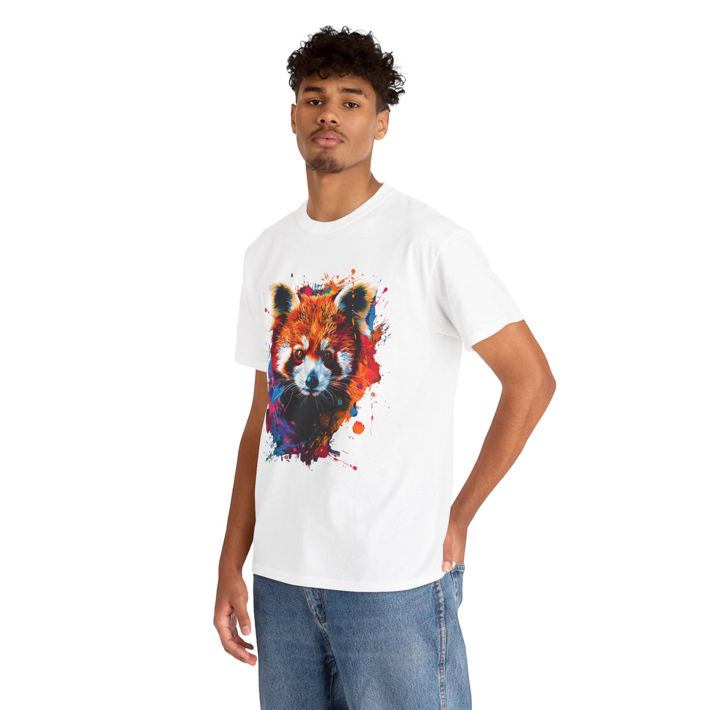 Colorful Red Panda Graphic Unisex Heavy Cotton Tee | Red Panda Rebel Frequency