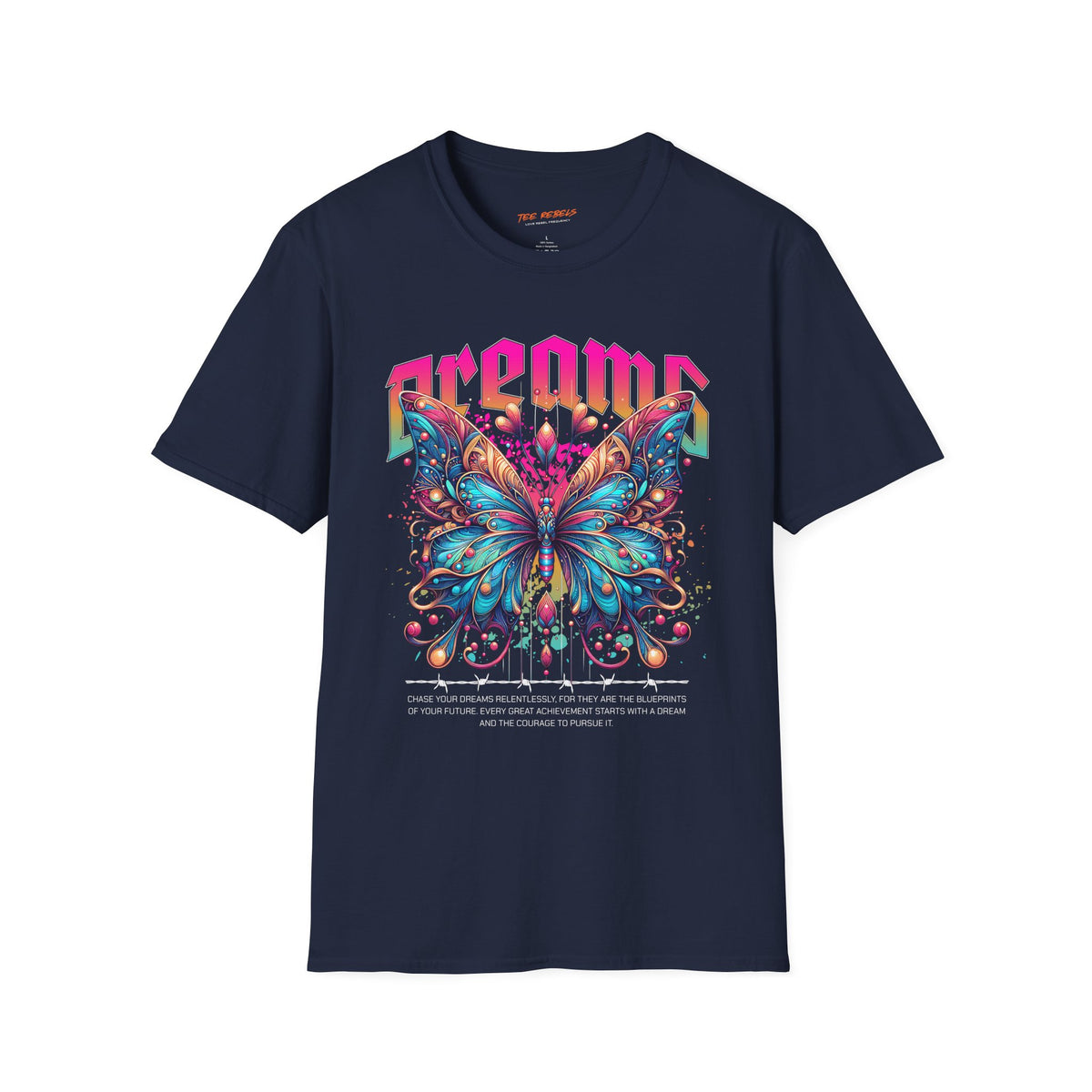 Butterfly Dreams Spread Love Rose Graphic T-Shirt