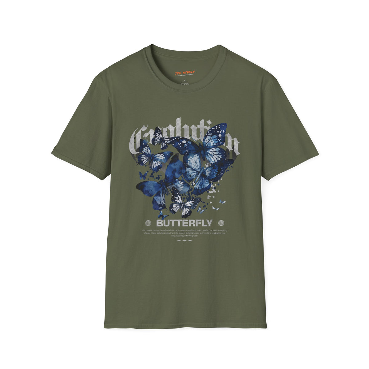 Evolution Butterfly Spread Love Rose Graphic T-Shirt