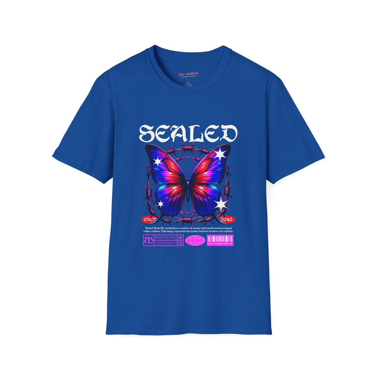 Sealed Butterfly Spread Love Rose Graphic T-Shirt