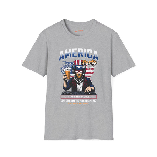 American DJ  Party Unisex Streetwear T-Shirt | Graphic Design American Tee | DJ Rebel Frequency