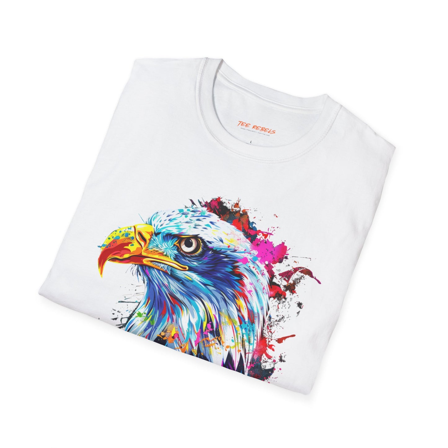 Vibrant Eagle Graphic Tee Unisex Softstyle T-Shirt | Eagle Rebel Frequency