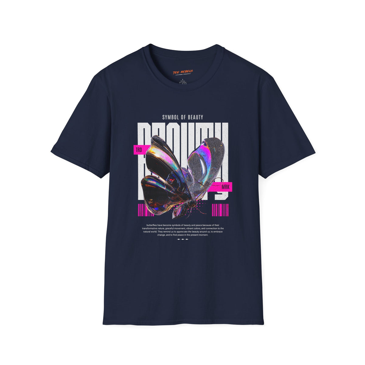 Symbol of Beauty Butterfly Spread Love Rose Graphic T-Shirt