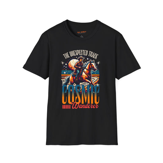 Cosmic Wanderer Unisex Streetwear T-Shirt | Cosmic Western Graphic T-Shirt | Wanderer Rebel Frequency