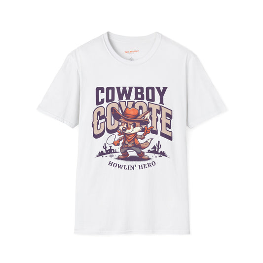 Cowboy Coyote Unisex Streetwear T-Shirt | Cowboy Graphic T-Shirt | Coyote Rebel Frequency