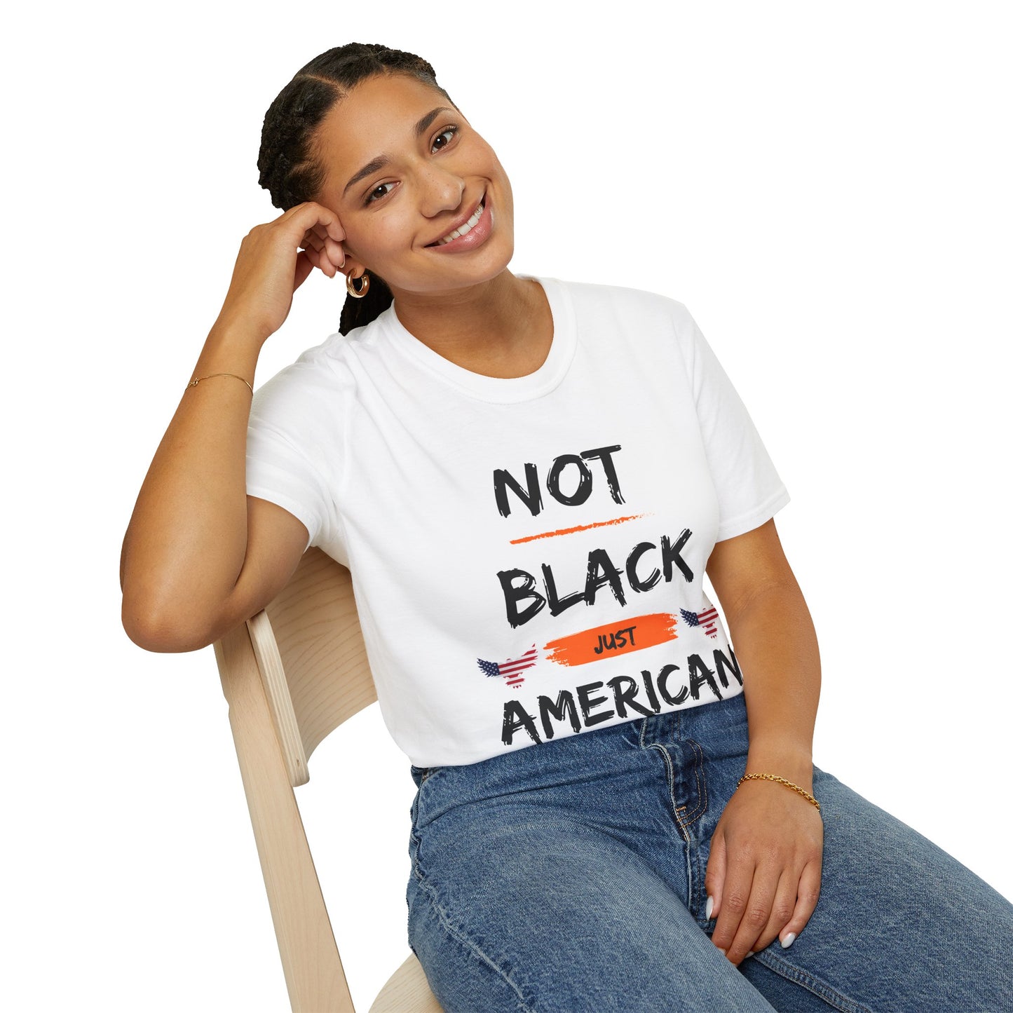 Not Black Just American Unisex Softstyle T-Shirt | Identity Rebel Frequency