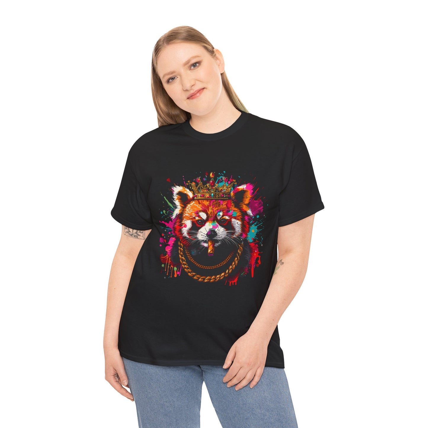 King Red Panda Unisex Heavy Cotton Tee | Red Panda Rebel Frequency