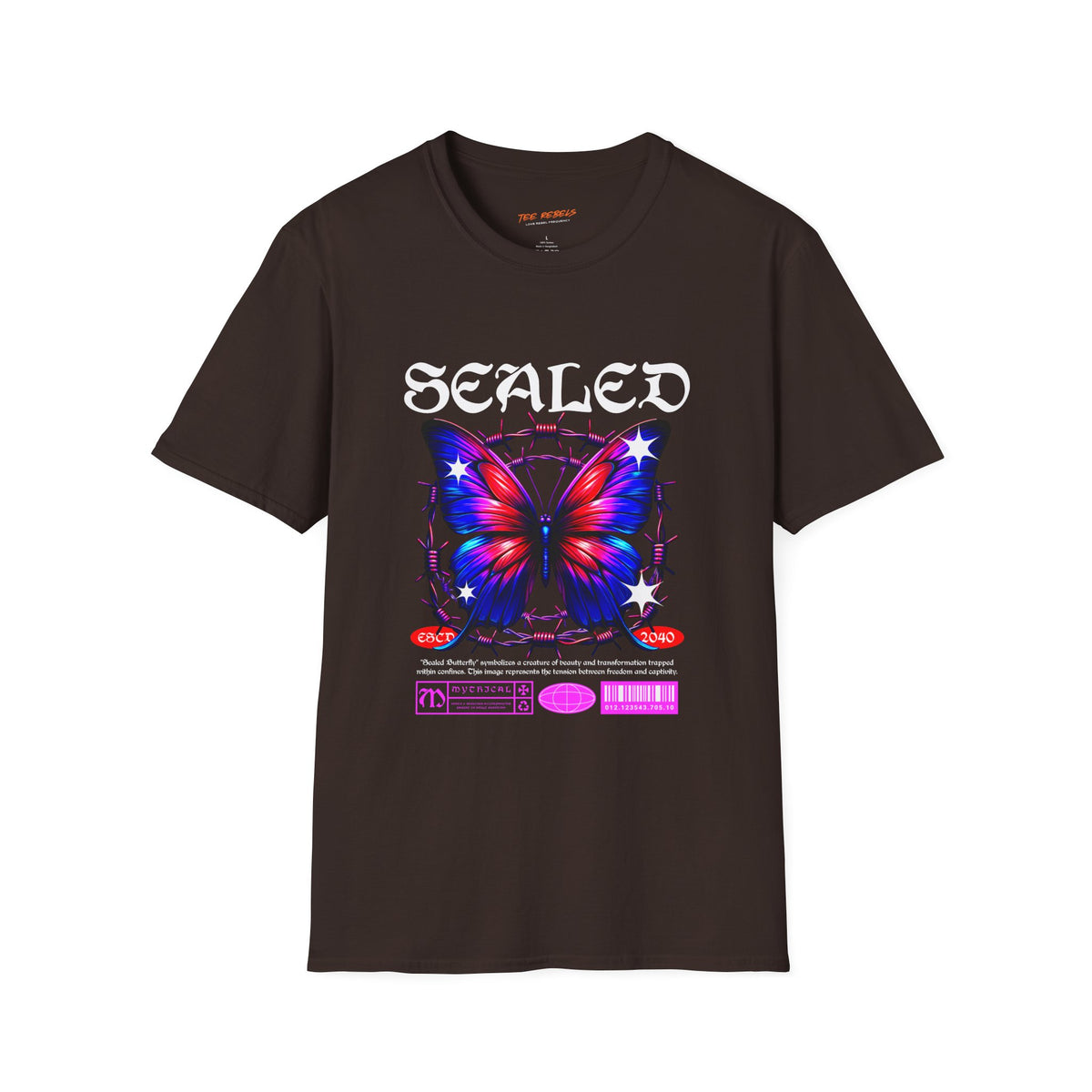 Sealed Butterfly Spread Love Rose Graphic T-Shirt