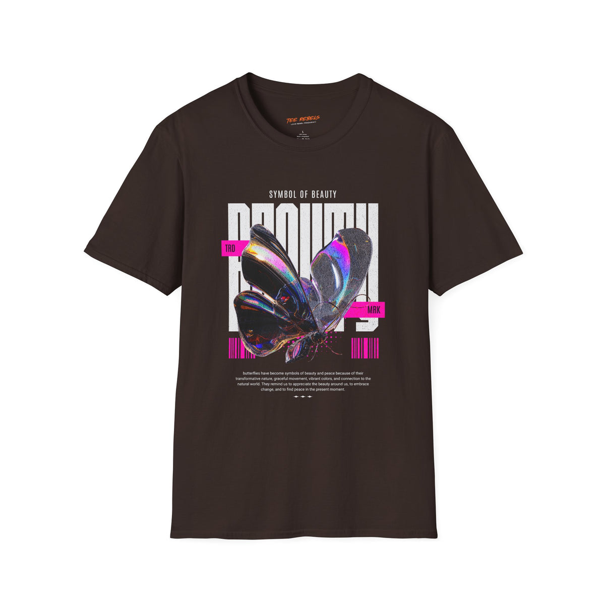 Symbol of Beauty Butterfly Spread Love Rose Graphic T-Shirt