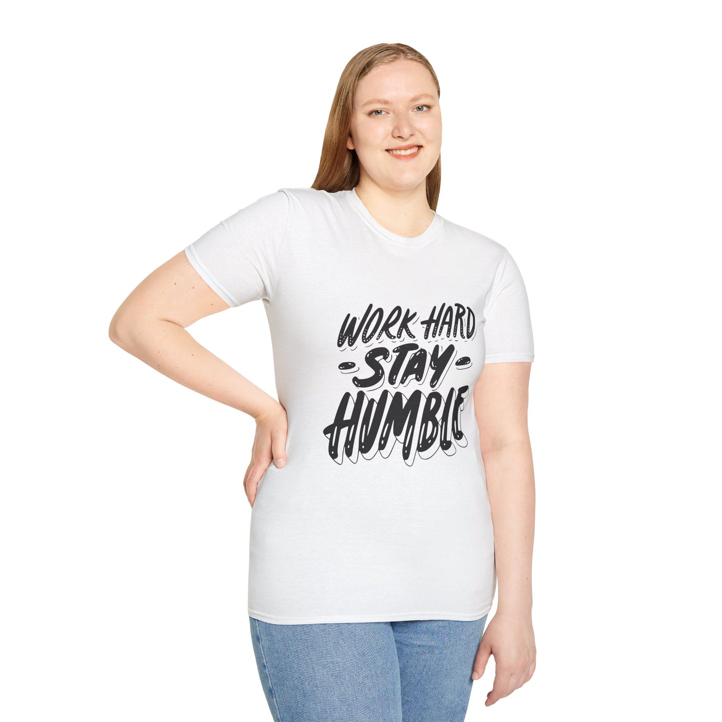 Work Hard Stay Humble Unisex Softstyle T-Shirt | Work Hard Rebel Frequency