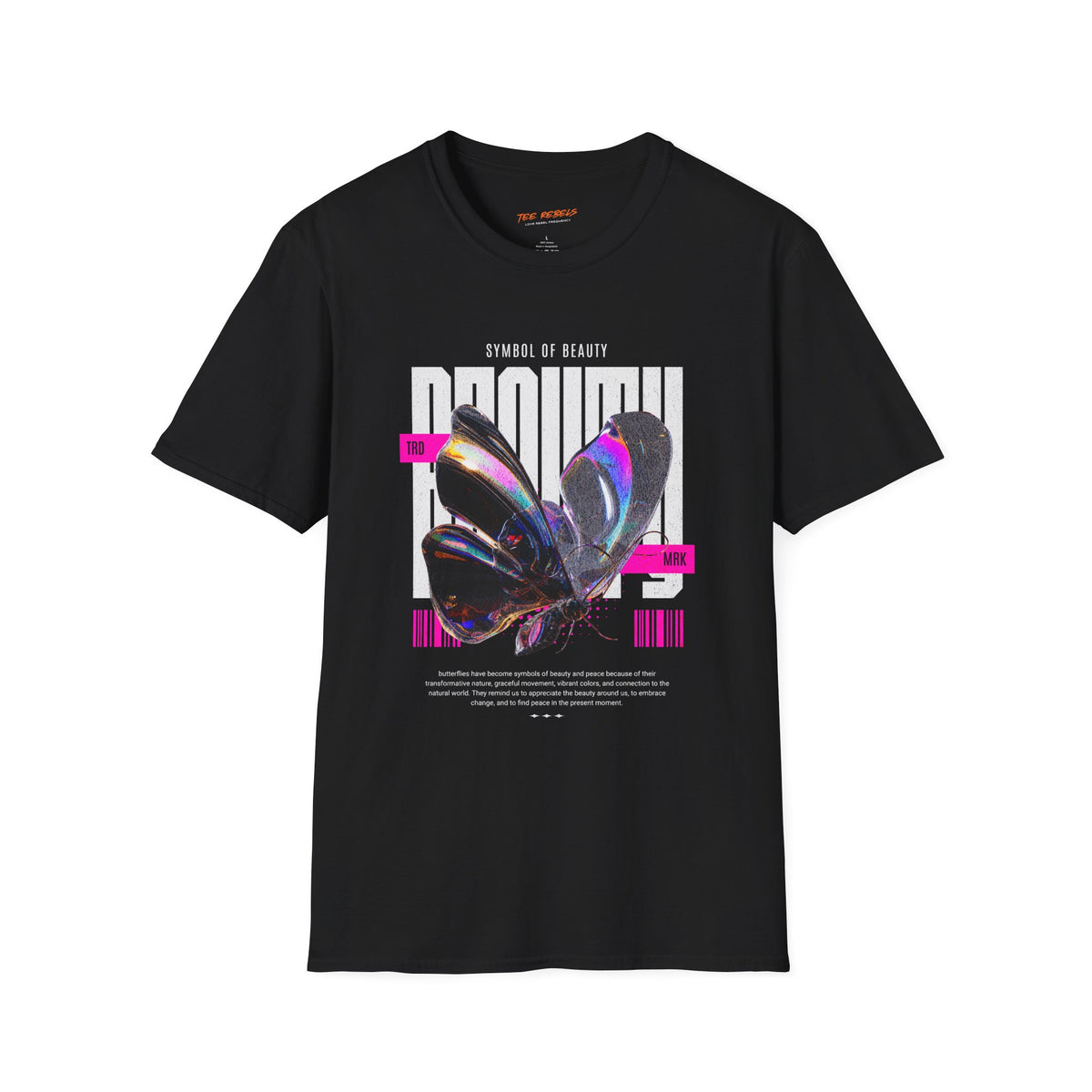 Symbol of Beauty Butterfly Spread Love Rose Graphic T-Shirt