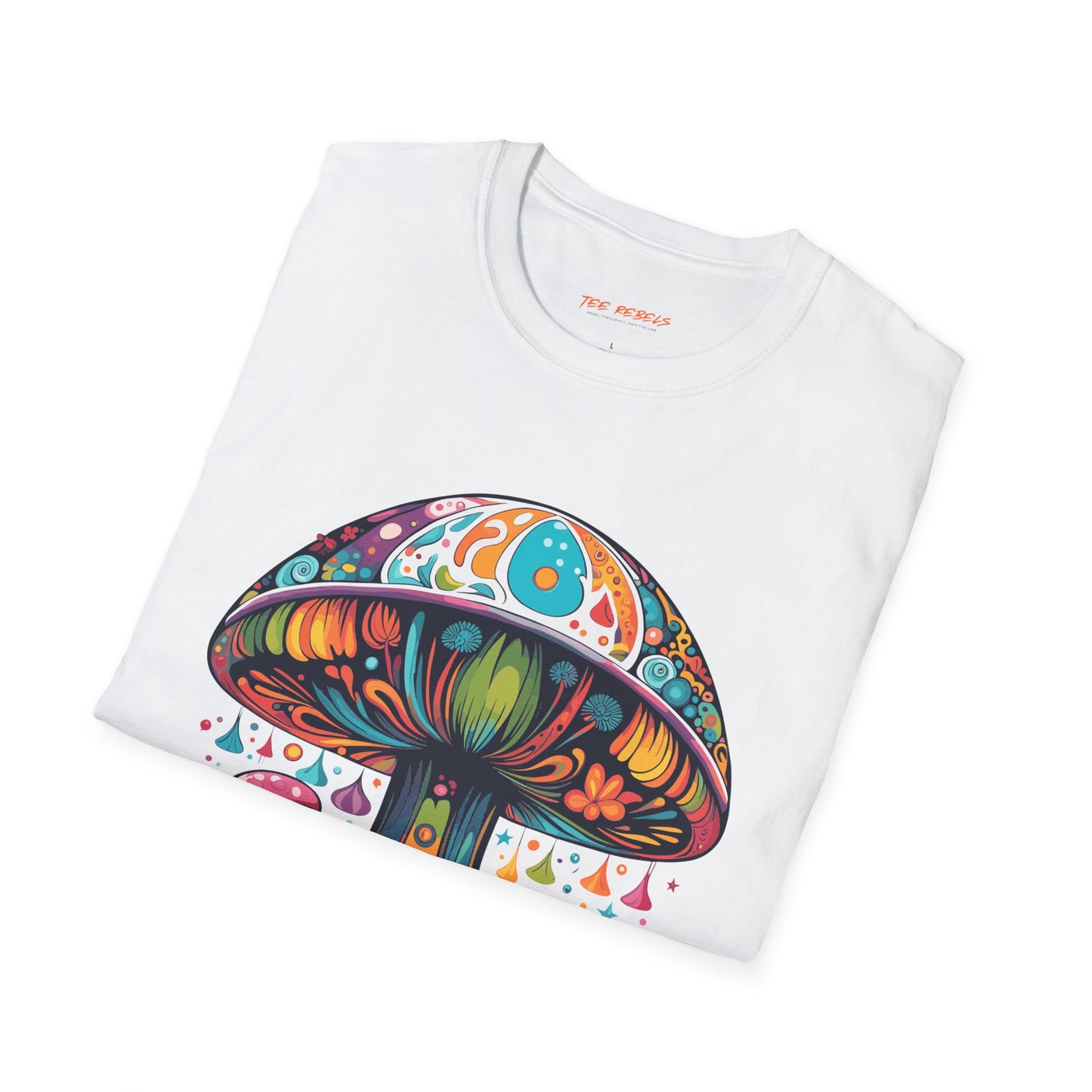 Psychedelic Mushroom Unisex Softstyle T-Shirt | Mush Rebel Frequency