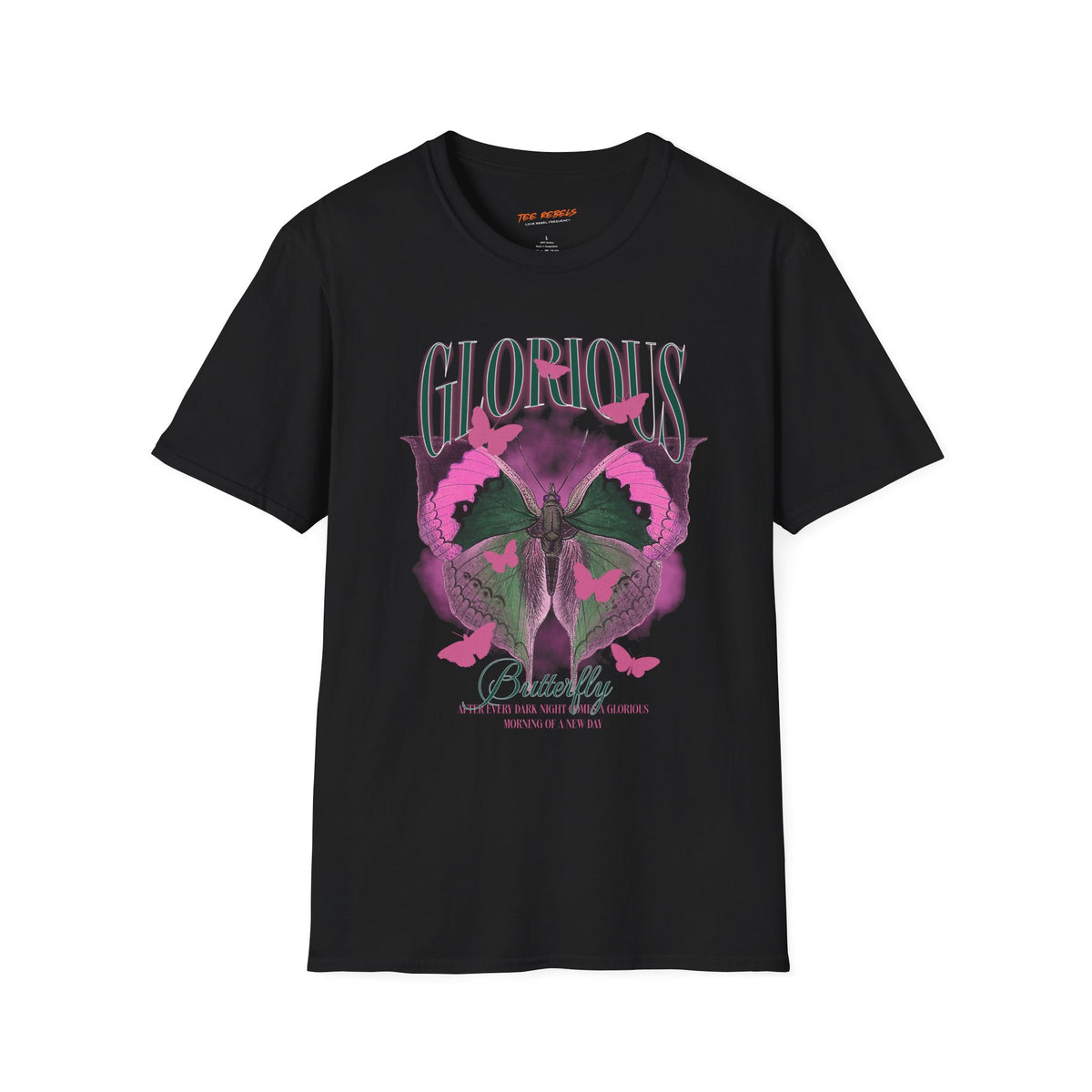 Glorious Butterfly Spread Love Roses Graphic T-Shirt