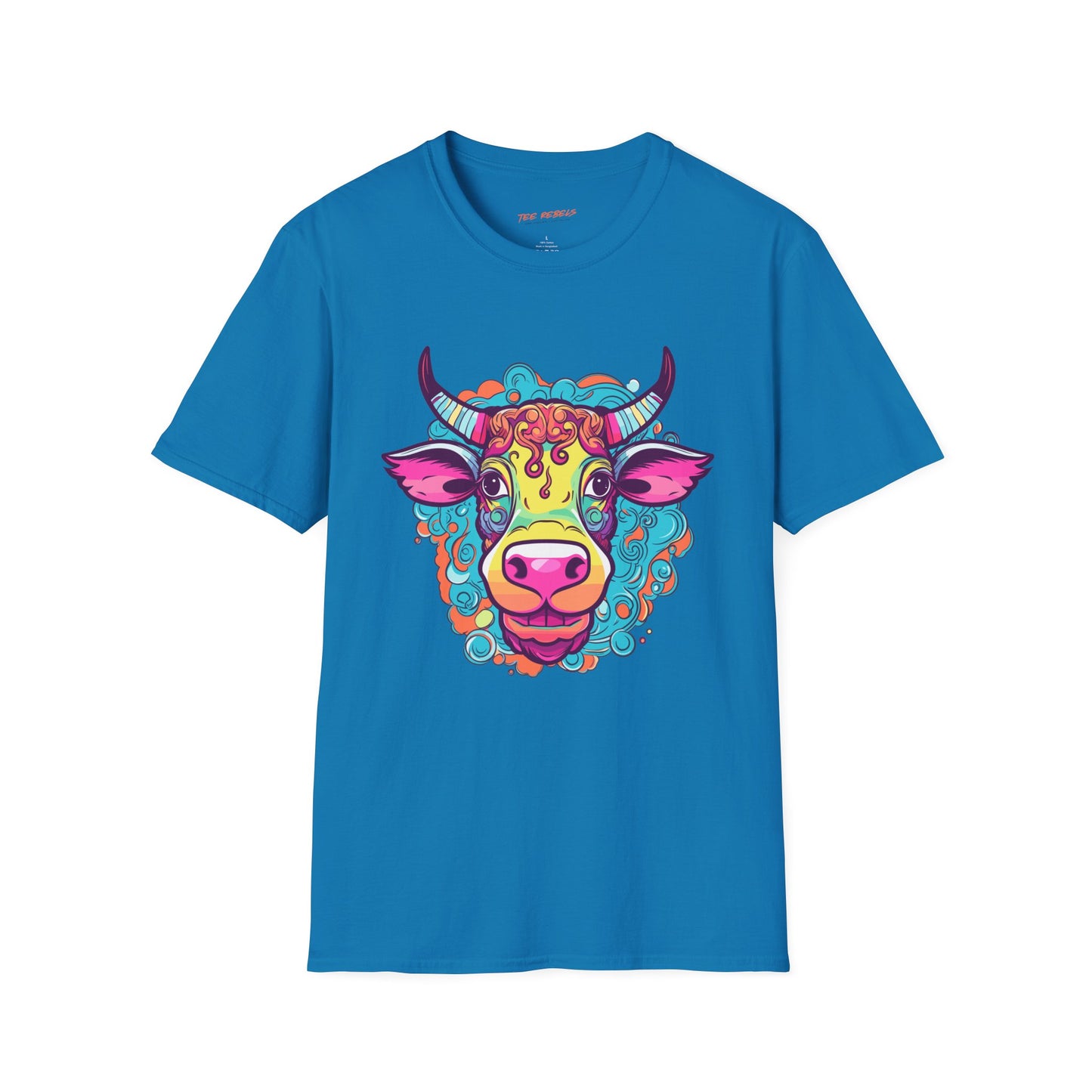 Psychedelic Cow TeeShirt, Fun Farm Animal TeeShirt | Cow Frequency