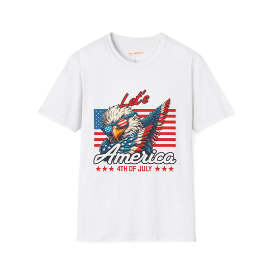 Let's America 4th of July Unisex Streetwear T-Shirt | America Graphic Tee | America Rebel Frequency