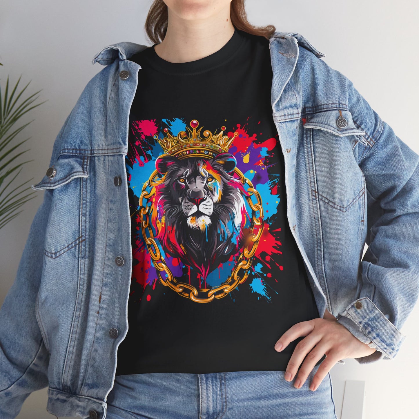 King of the Jungle Graphic Unisex Heavy Cotton Tee | Lion Rebel Frequency