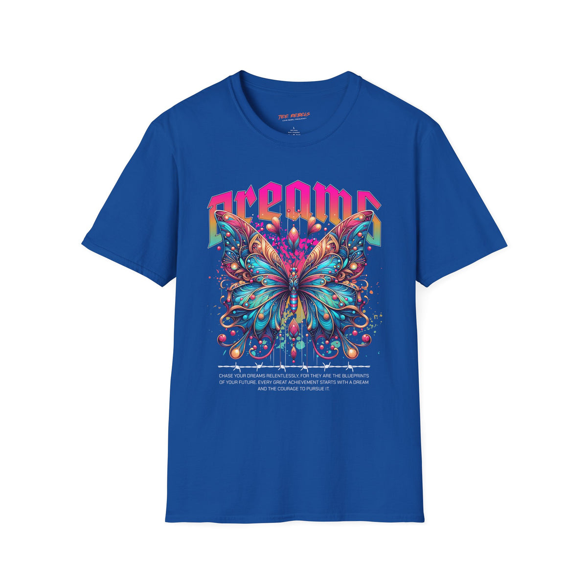 Butterfly Dreams Spread Love Rose Graphic T-Shirt