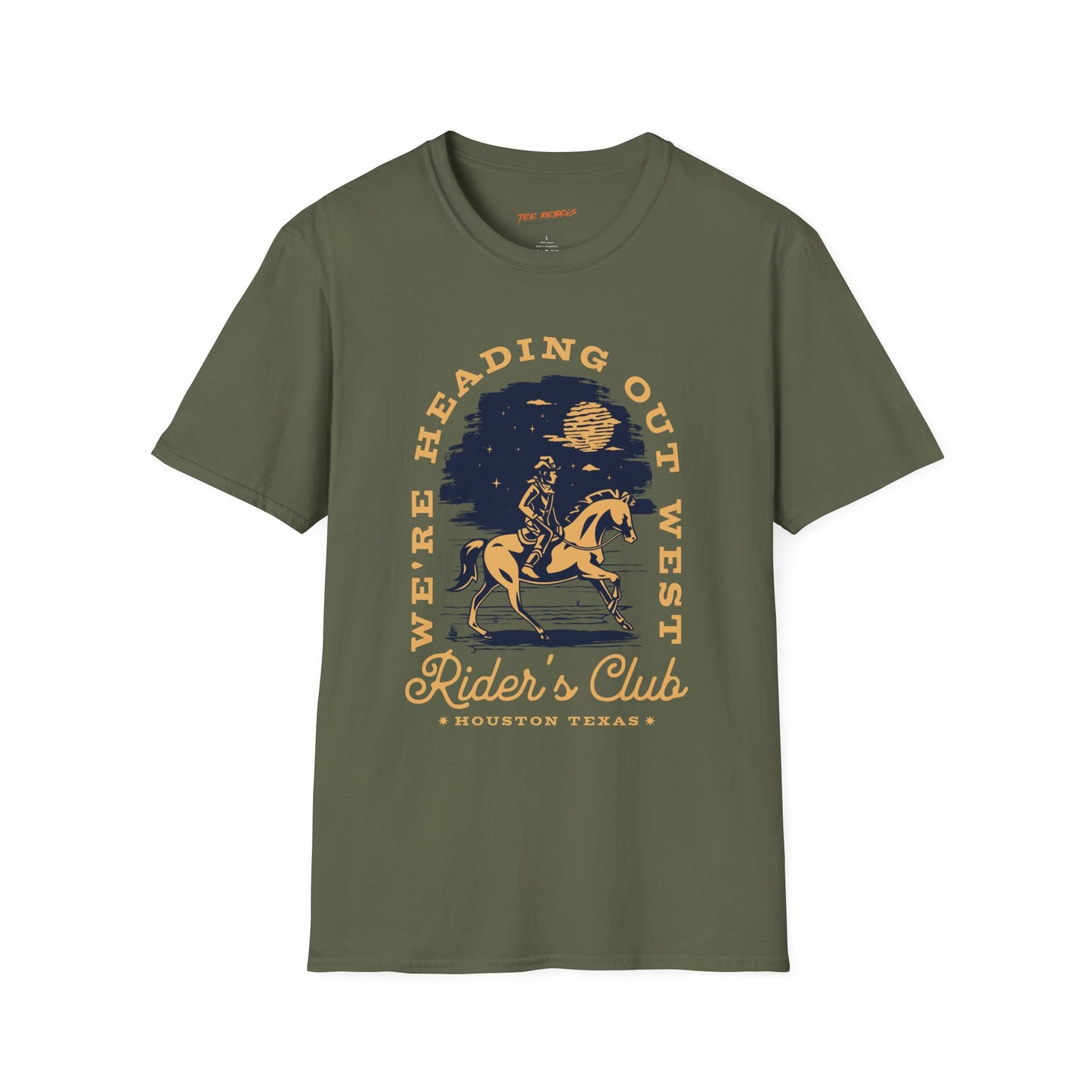 We're Heading Out West Rider's Club Unisex Streetwear T-Shirt | Western Graphic T-Shirt | Rider Rebel Frequency