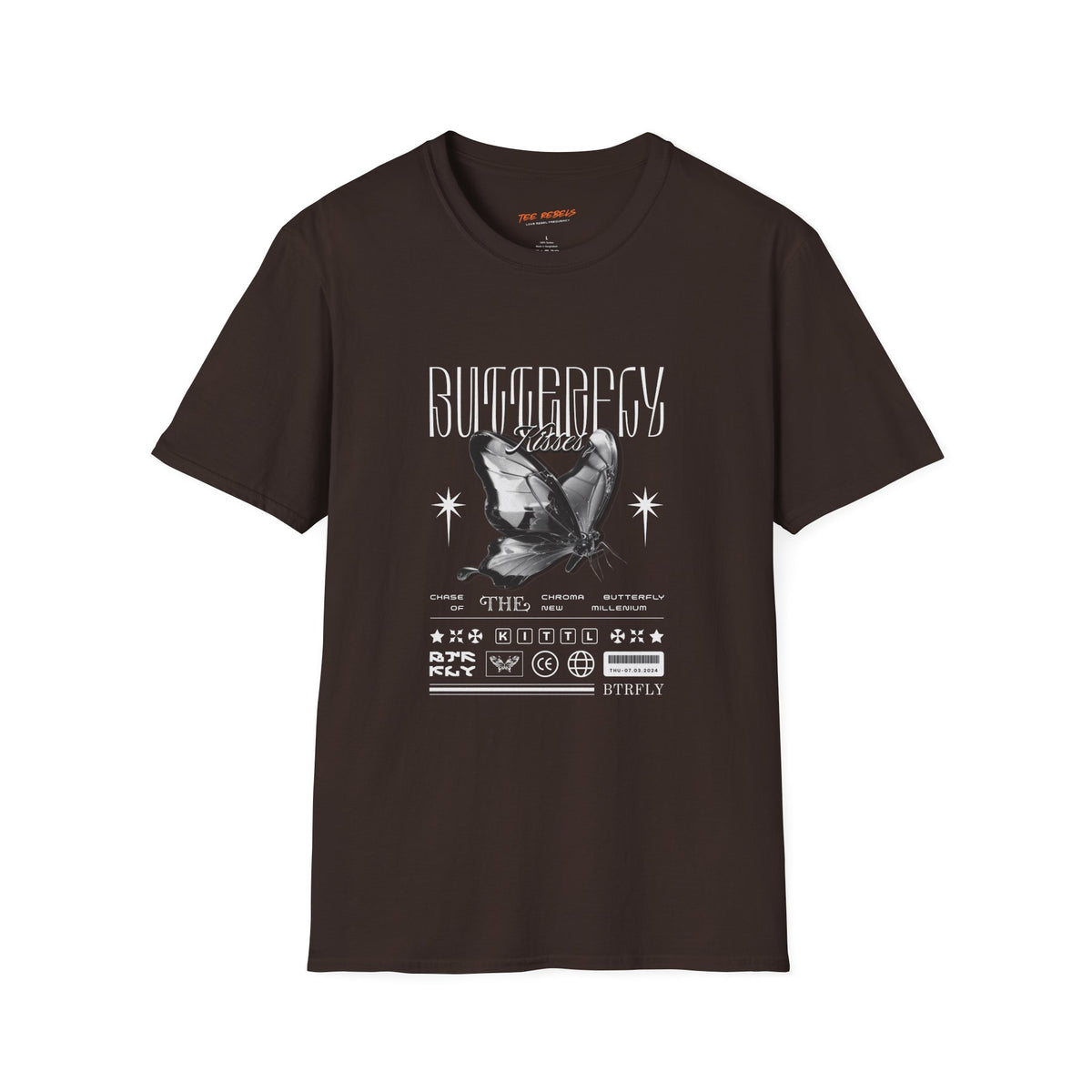 Butterfly Sci-Fi Spread Love Rose Graphic T-Shirt