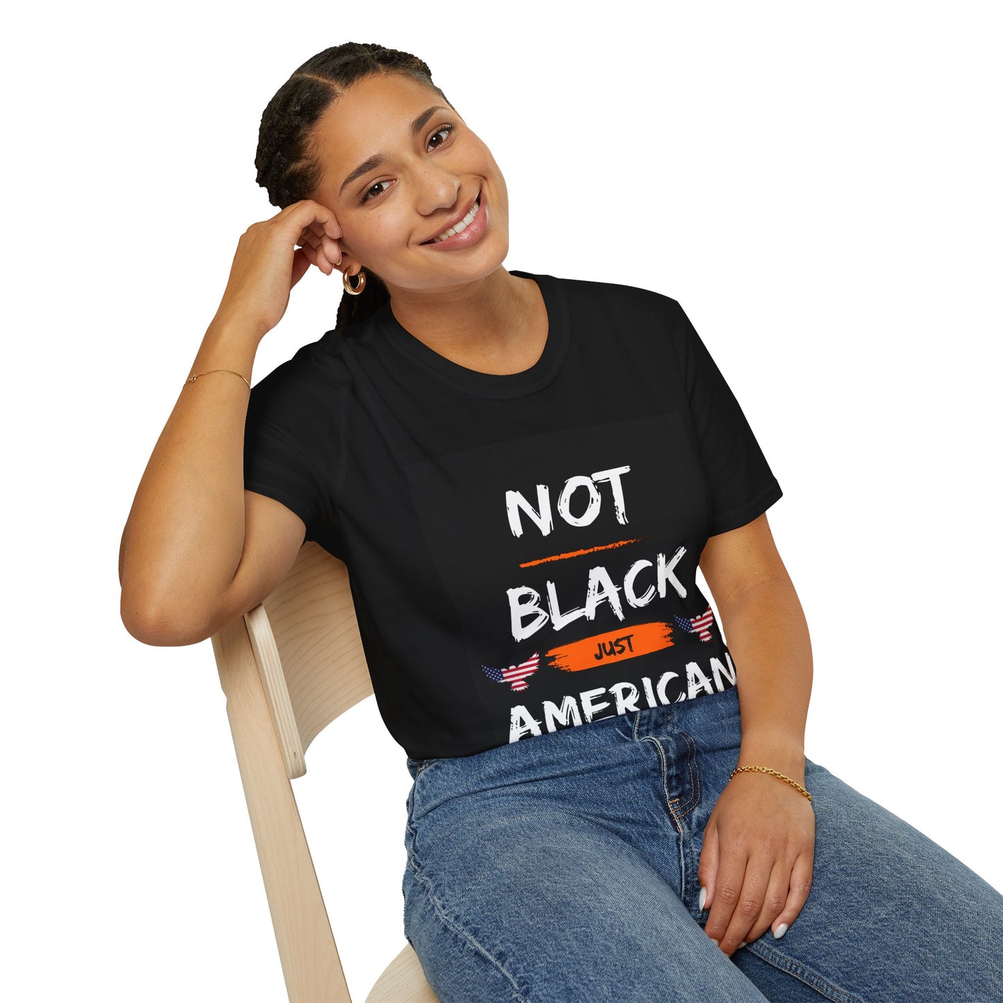 Not Black Just American Unisex Softstyle T-Shirt - Identity Rebel Frequency