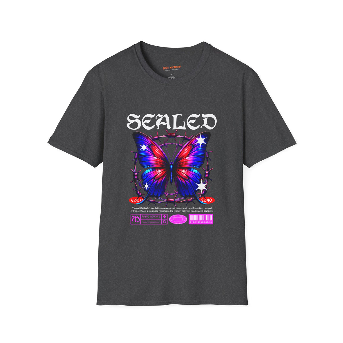Sealed Butterfly Spread Love Rose Graphic T-Shirt