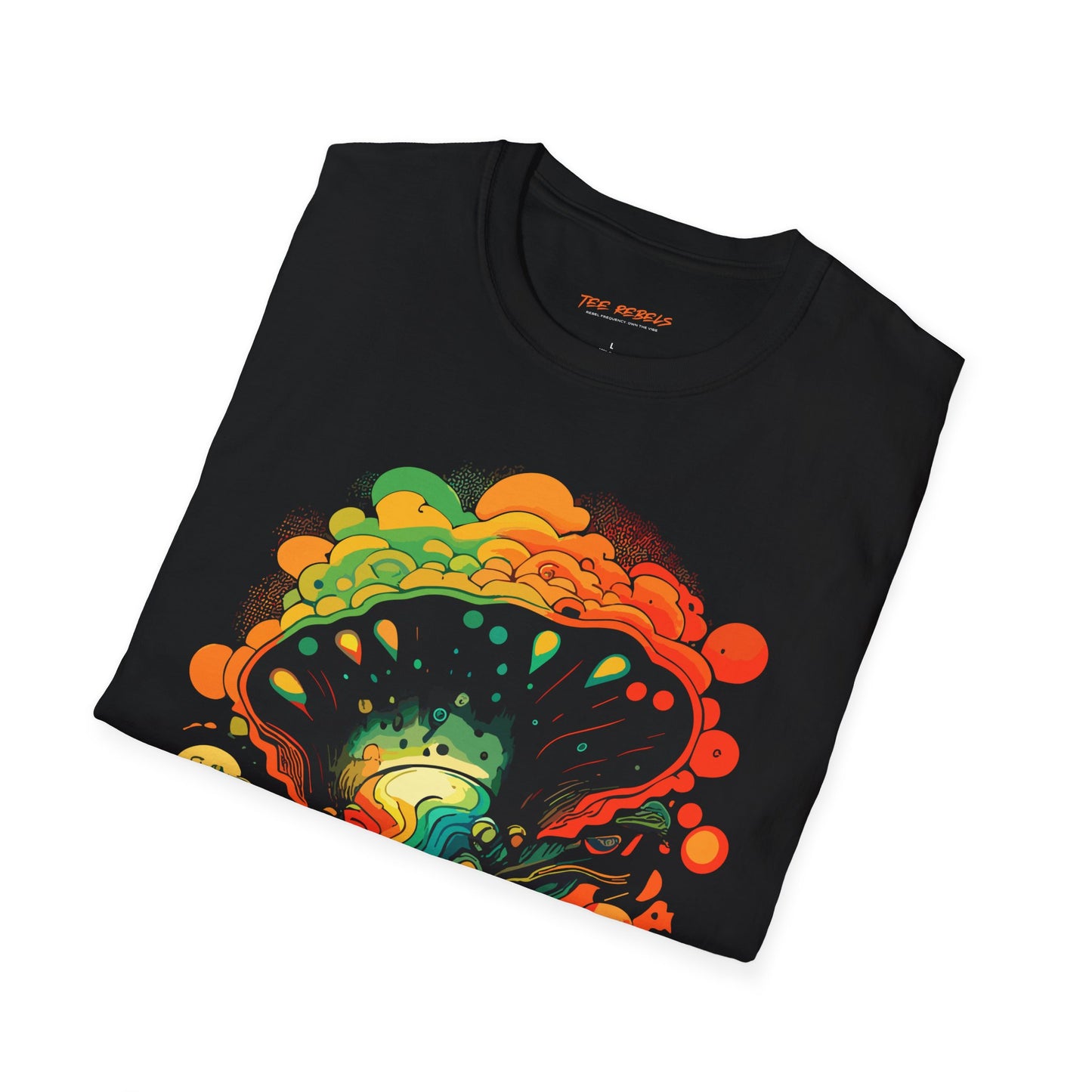 Psychedelic Mushroom Unisex Softstyle T-Shirt | Psychedelic Mush Rebel Frequency