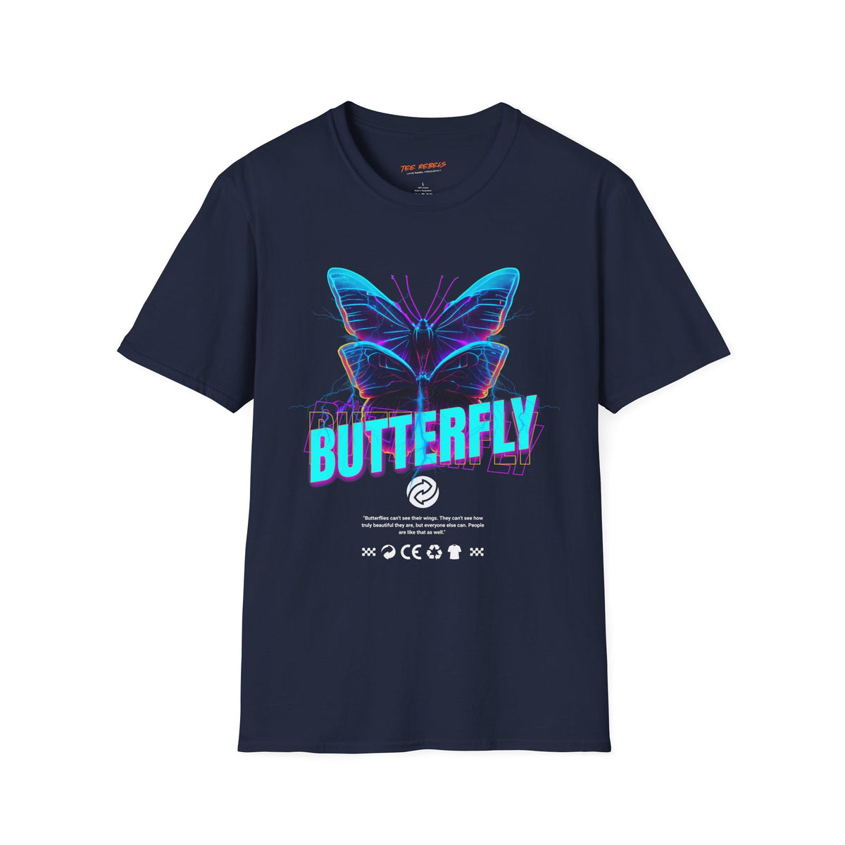 Butterfly Graphic Tee — 'Butterfly' Front & 'Spread Love' Rose Back T-Shirt