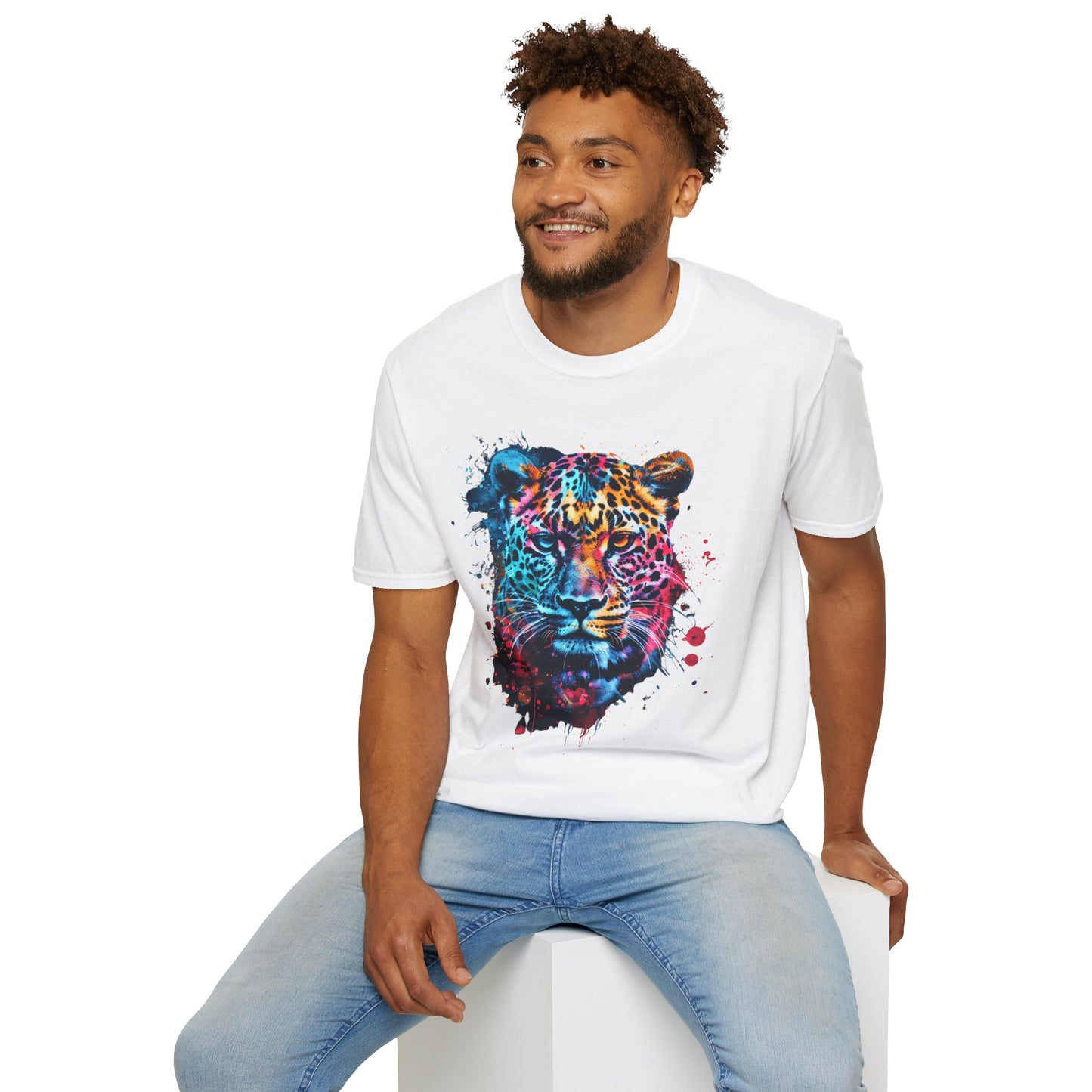 Colorful Tiger Graphic Unisex Softstyle T-Shirt | Tiger Rebel Frequency