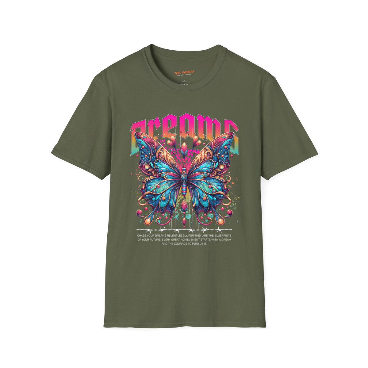 Butterfly Dreams Spread Love Rose Graphic T-Shirt