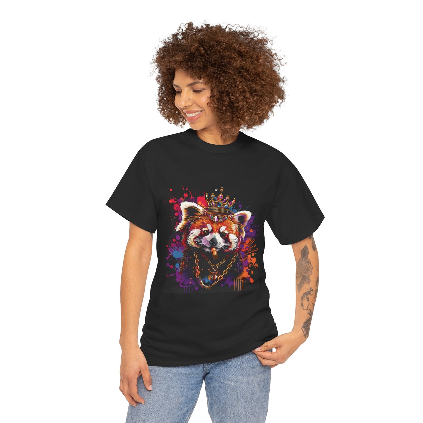 Rebel Red Panda Graphic Tee Unisex Heavy Cotton T-Shirt | Red Panda Rebel Frequency