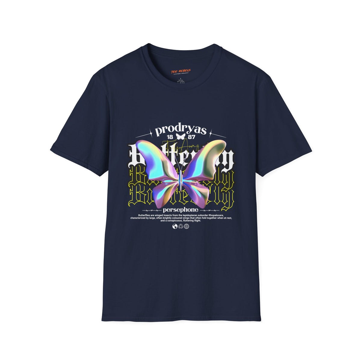 Butterfly Spread Love Rose Graphic T-Shirt