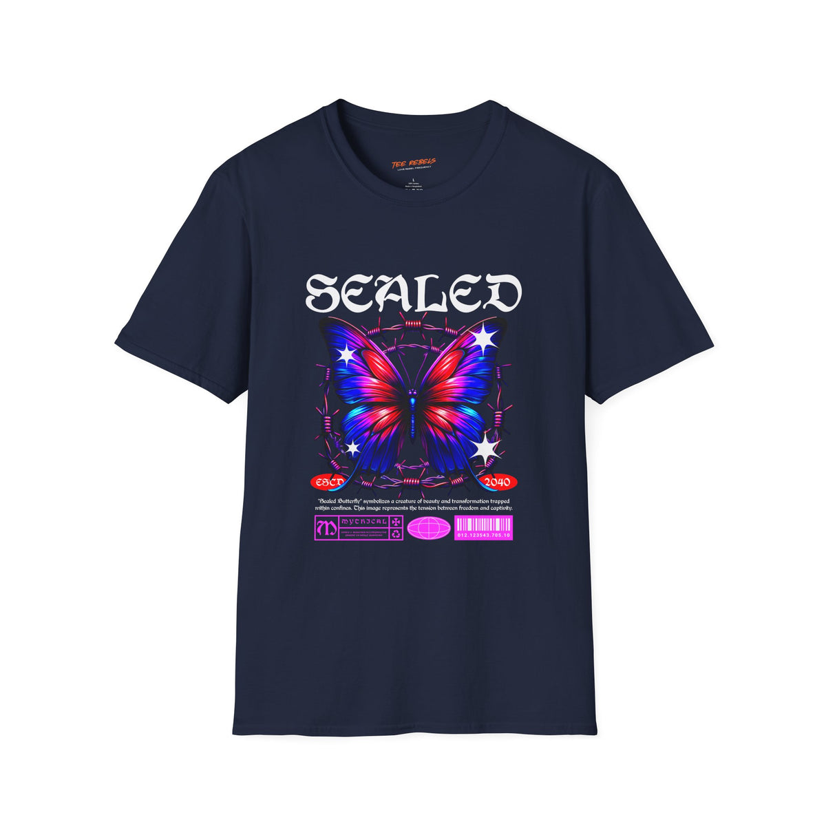 Sealed Butterfly Spread Love Rose Graphic T-Shirt
