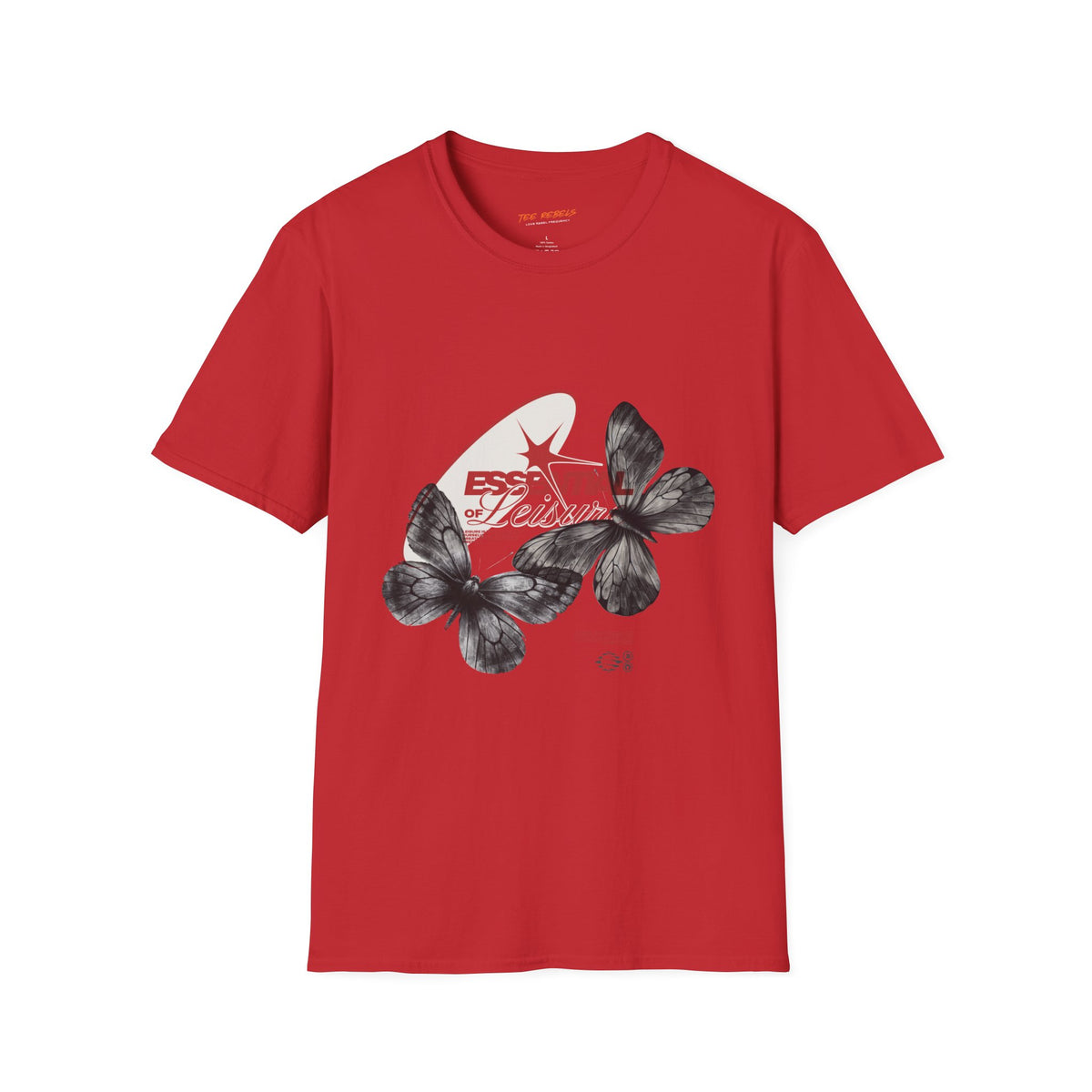 Essential of Leisure Butterfly Spread Love Rose Graphic T-Shirt