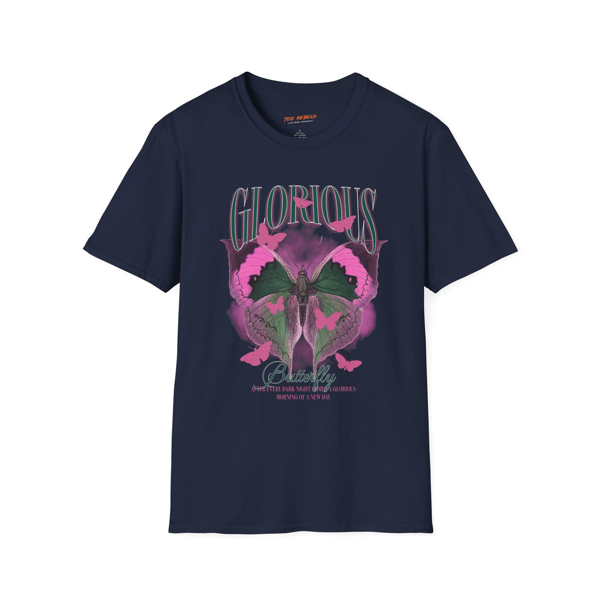 Glorious Butterfly Spread Love Roses Graphic T-Shirt