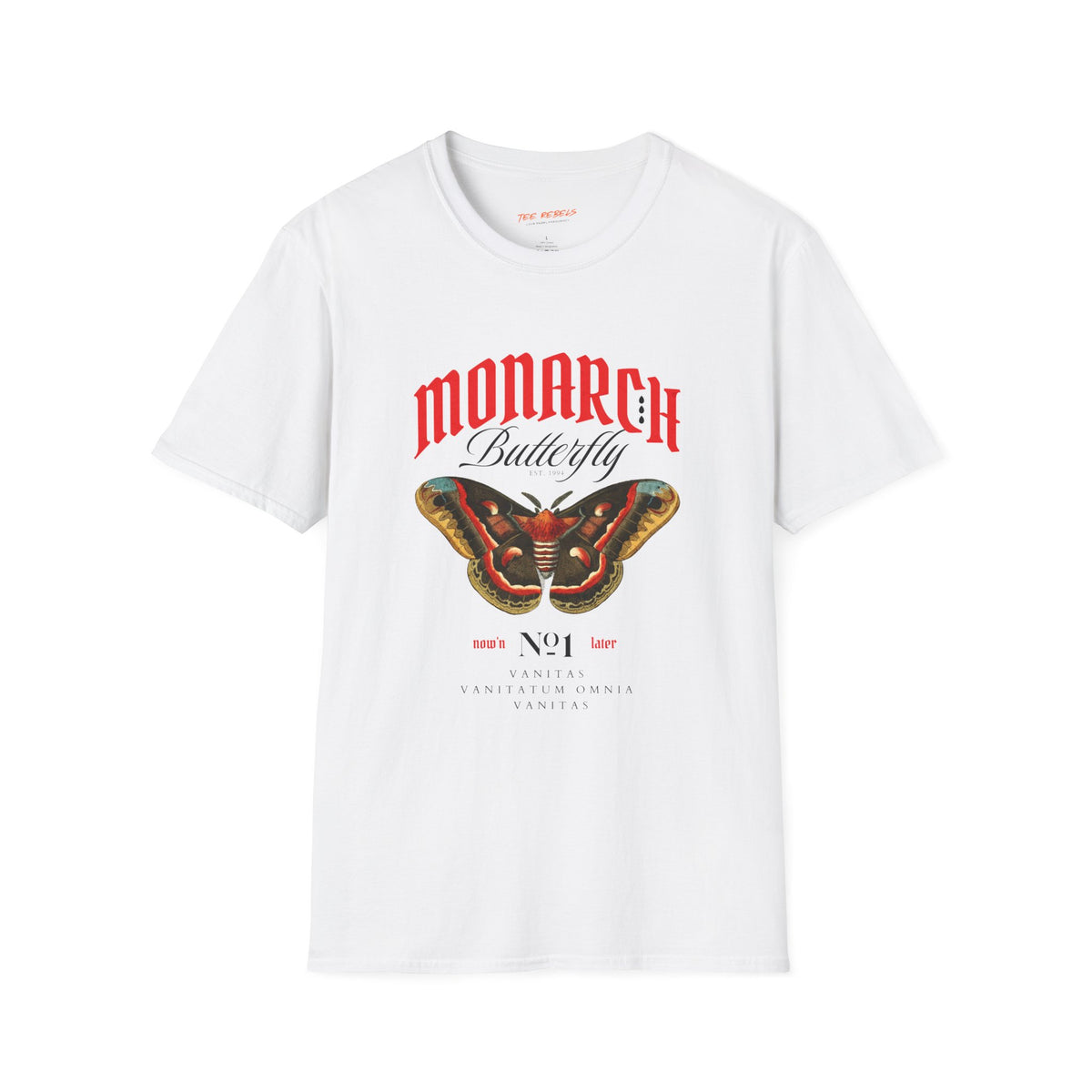 Monarch Butterfly Spread Love Rose Graphic T-Shirt