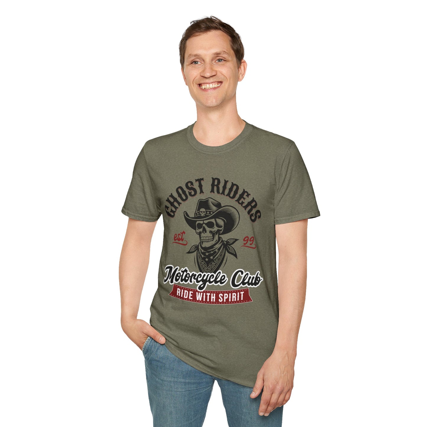 Ghost Riders Motorcycle Club Unisex Streetwear T-Shirt | Motorcycle Club Apparel | Casual Graphic Tee | Motorcycle Rebel Frequency