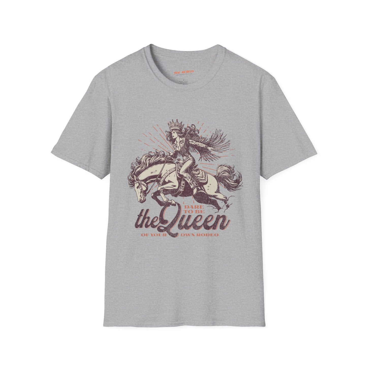 Dare to be the Queen of the Rodeo Unisex Streetwear T-Shirt | American Cowgirl Graphic T-Shirt | Rodeo Rebel Frequency