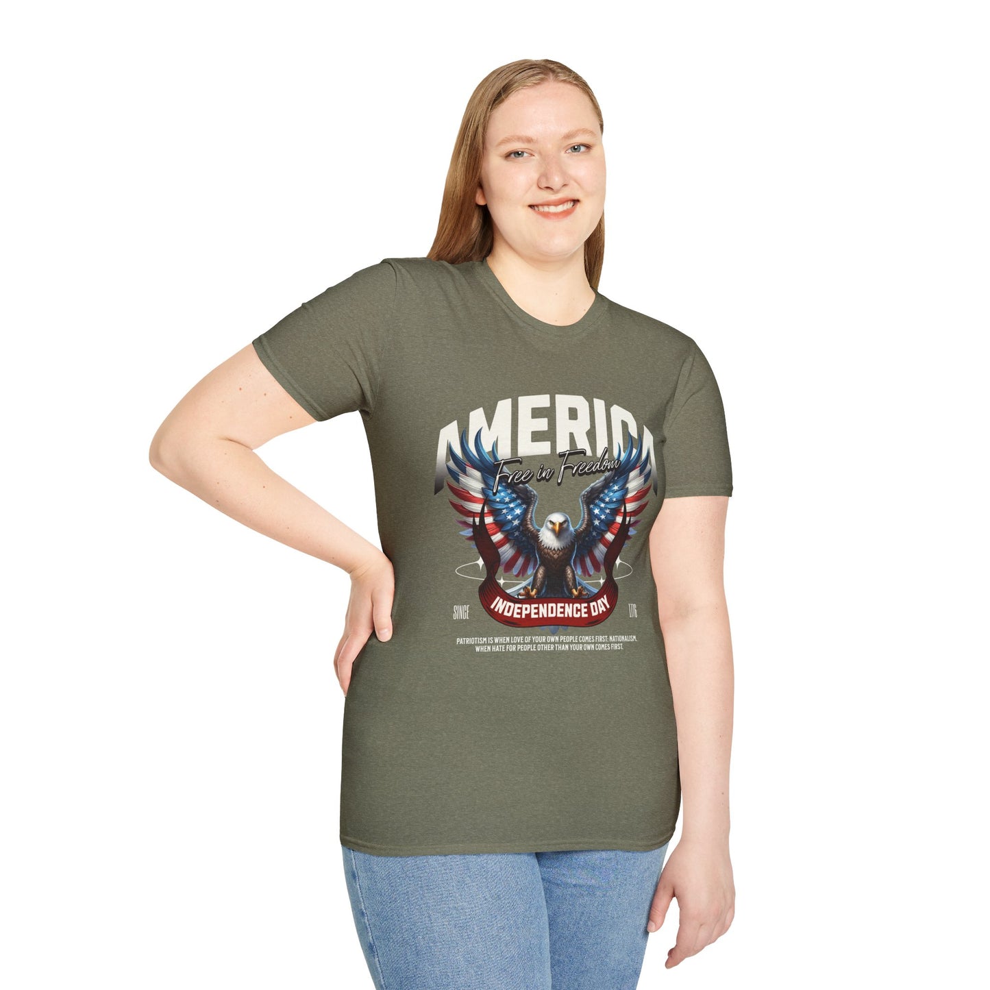 America Independence Day Eagle Unisex Streetwear T-Shirt | America Graphic Tee | Eagle Rebel Frequency