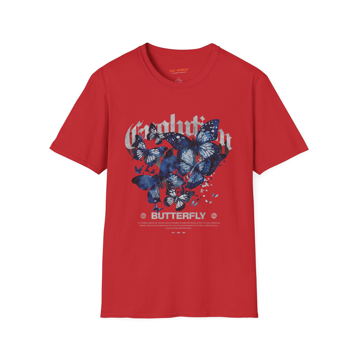 Evolution Butterfly Spread Love Rose Graphic T-Shirt